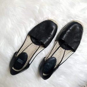 Eileen Fisher Lee Espadrille Flat Black Leather